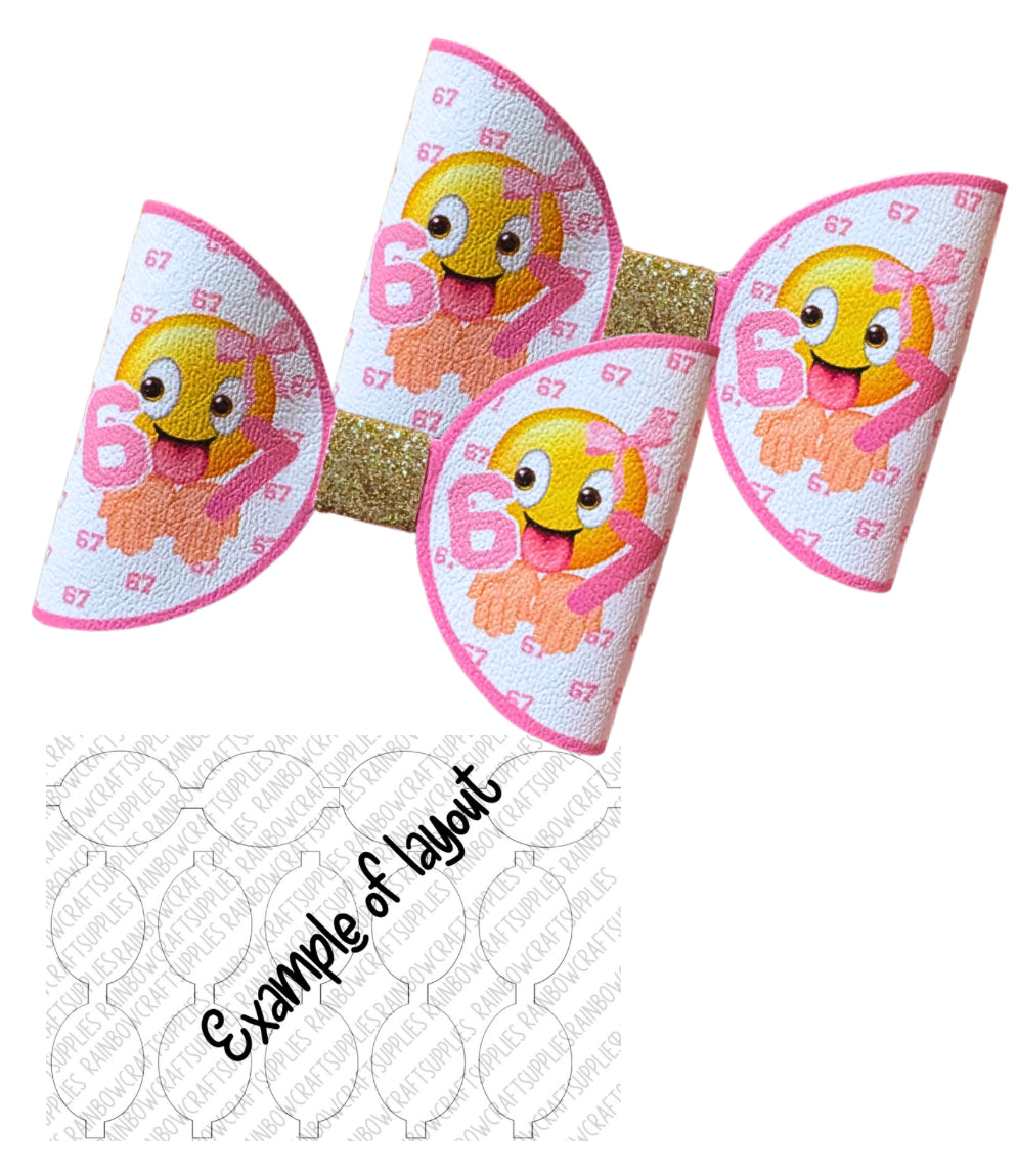 7 x 6 7 Meme pre printed canvas hair bow loops 3.5”