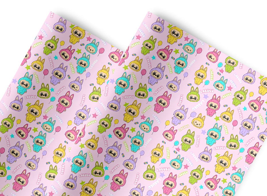 In house leatherette fabric A4 Furry Cute Bubu Bear
