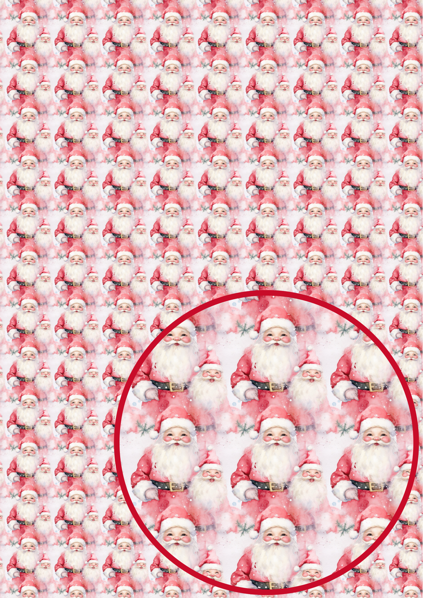 Vintage Santa printed 280gsm canvas fabric A4
