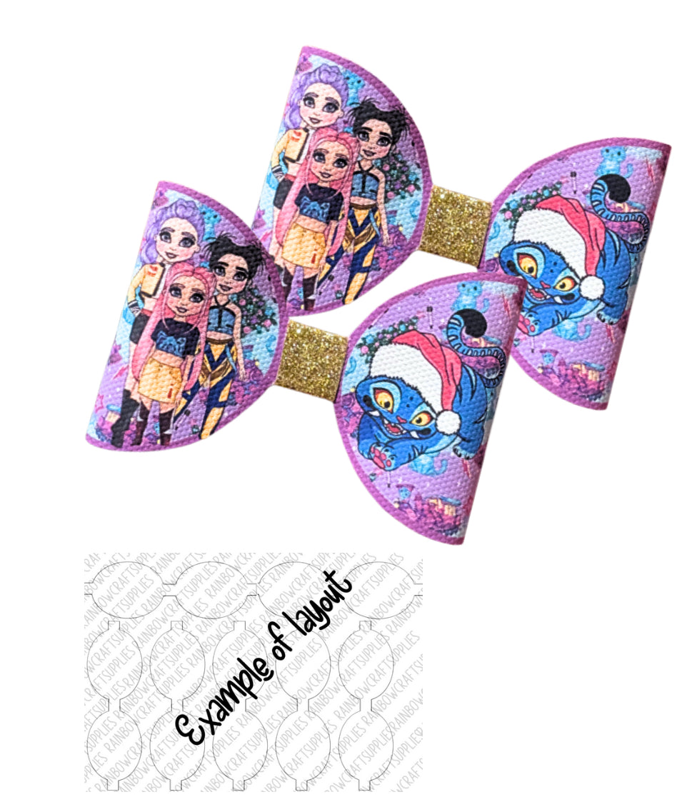 7 x K-Pop Christmas themed bow loops 3.5”