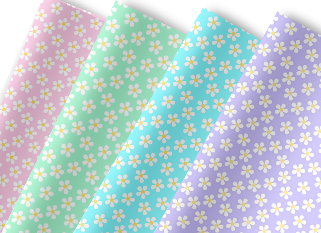 Summer Daisy printed canvas fabric A4
