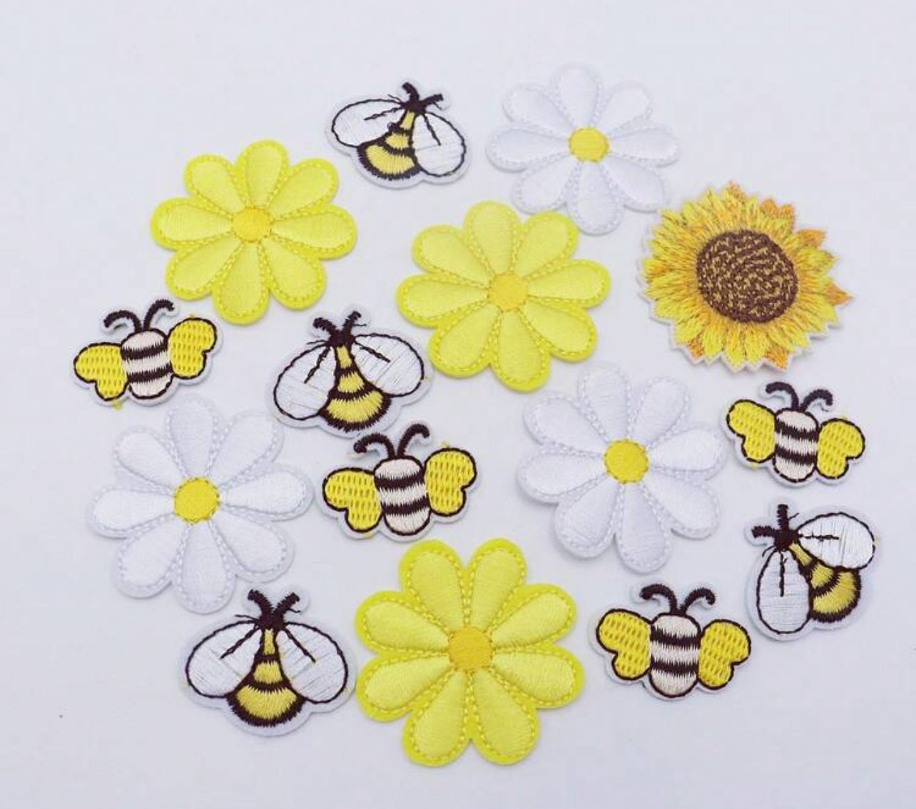 15 Piece Ready to ship Sundlower Daisy and Bumblebee feltie embellishments