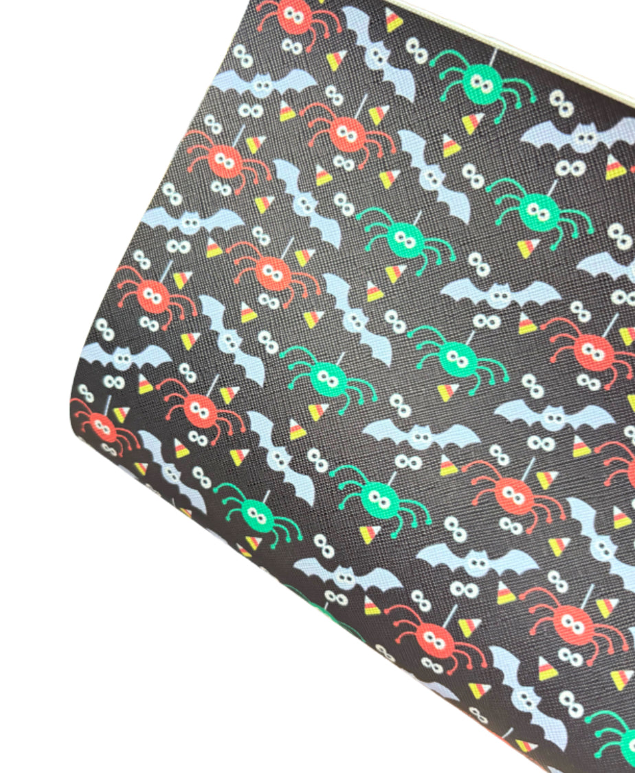 Neon spider theme leatherette fabric A4 End of Line