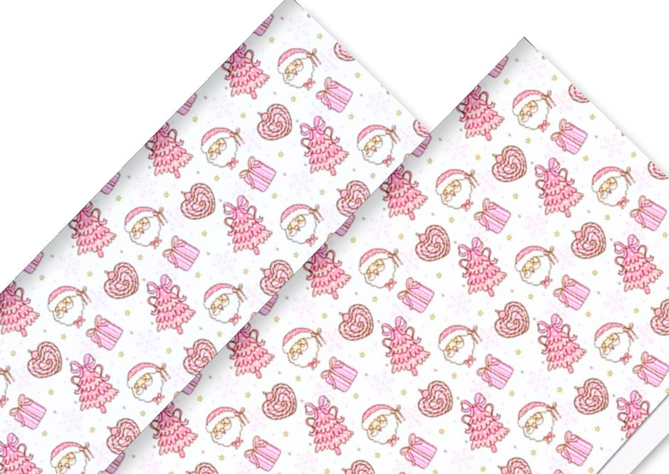 Christmas scene theme In house printed leatherette fabric A4