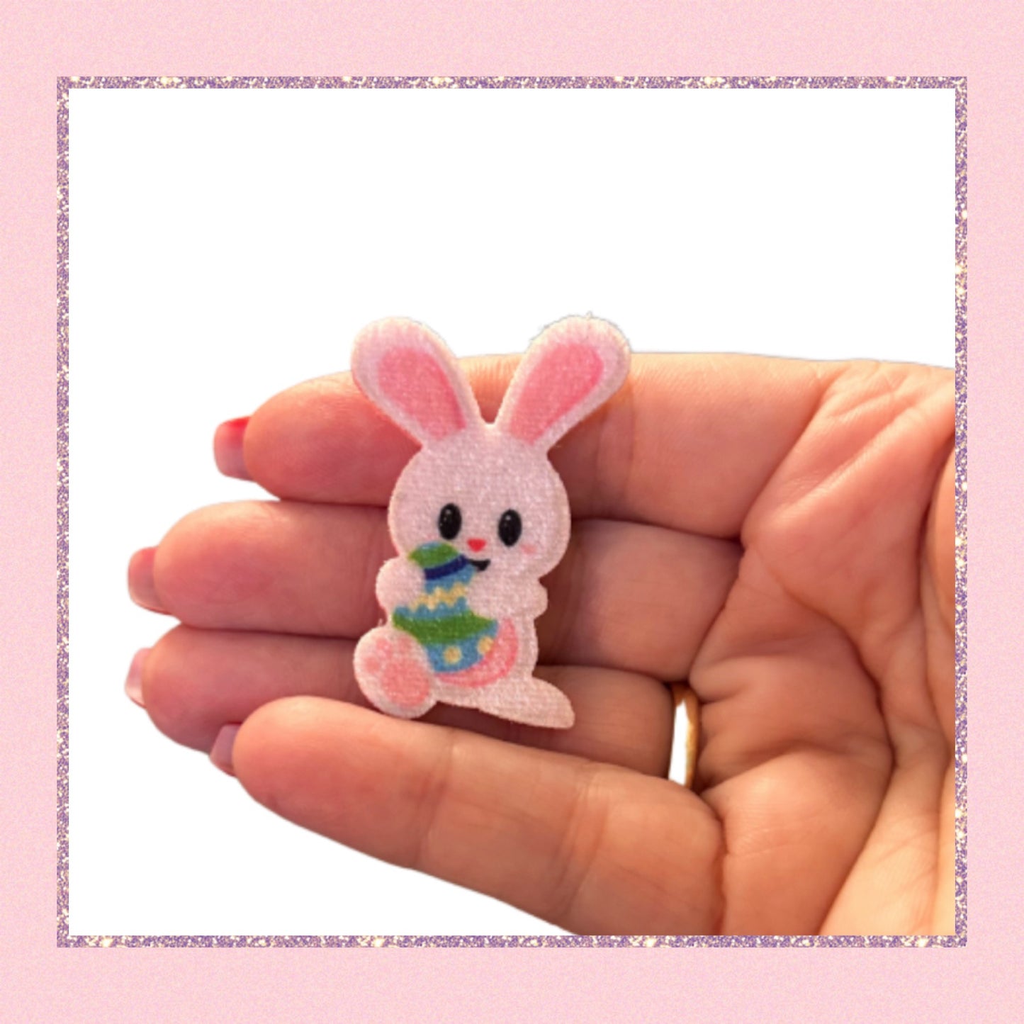 Velvet easter Bunny felt back appliqué embellishments