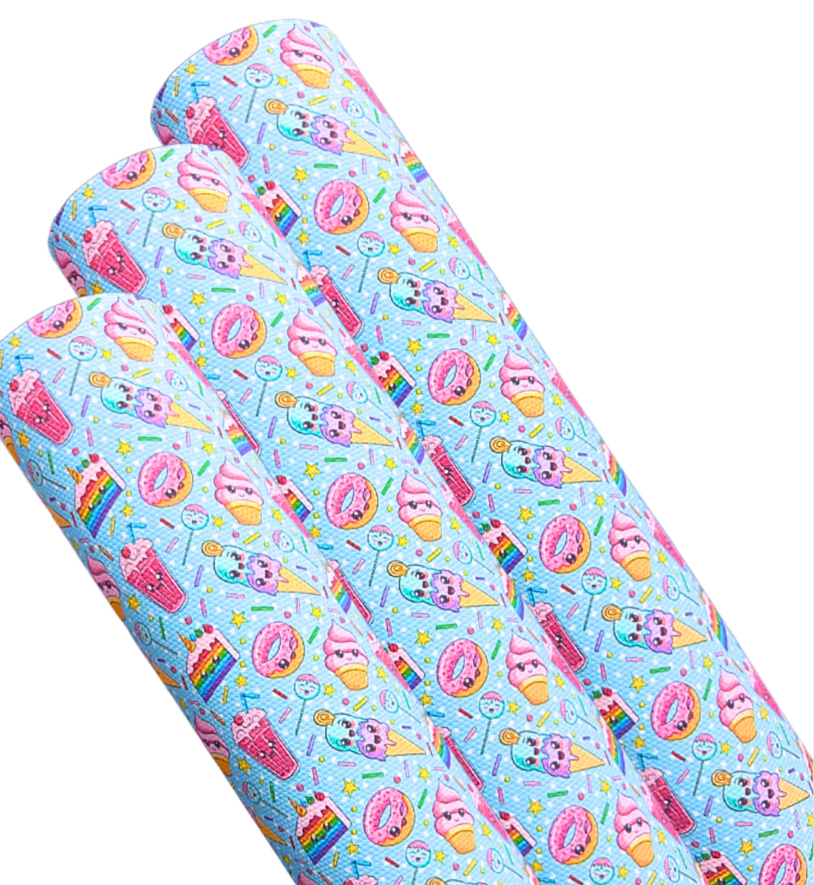 Summer ice cream ice lollies themed printed A4 canvas fabric