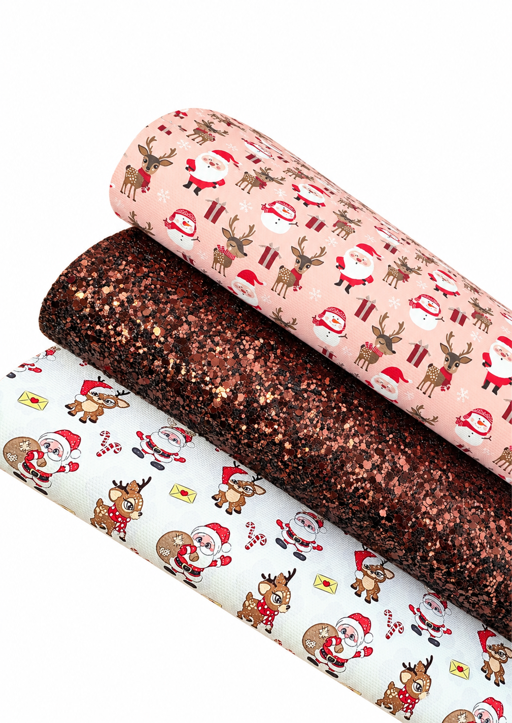 3 Piece Christmas themed fabric set A4 Santa Fun