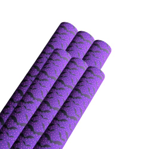 Purple Bats Halloween themed printed premium canvas fabric fabric