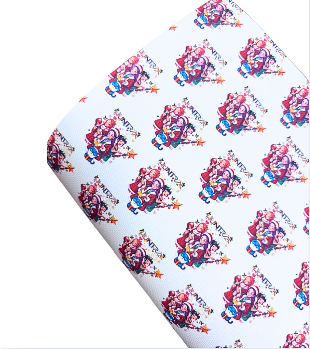 Christmas Pop Girls themed themed 280gsm canvas fabric A4 Demon