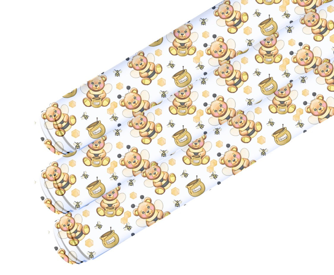 Canvas printed fabric A4 Honey Bear