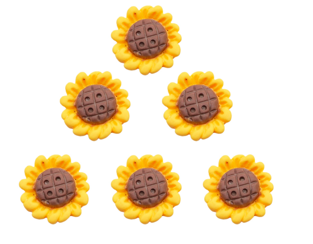 Stunning 3D sunflower resin flatback Embellishments 22 x 22mm