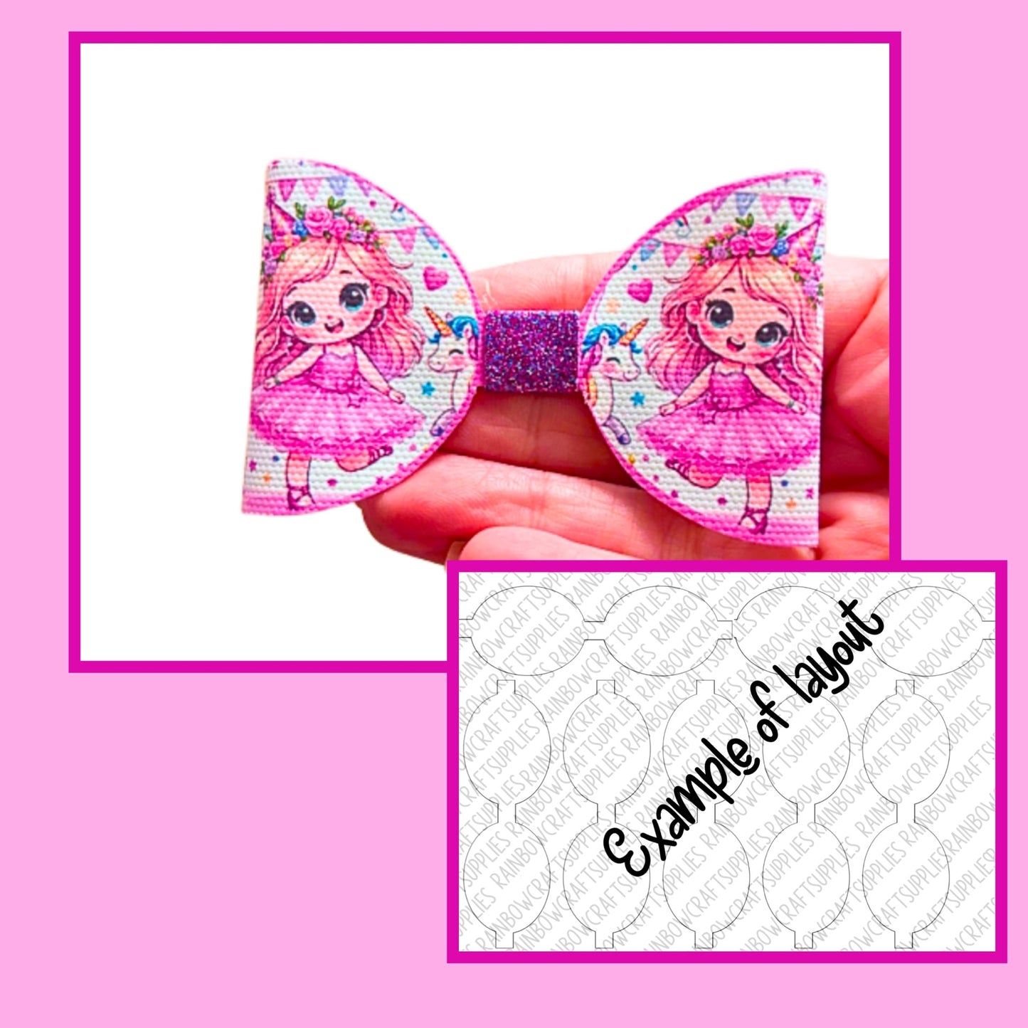 7 x Birthday Girl pre printed canvas bow loops 3.5”