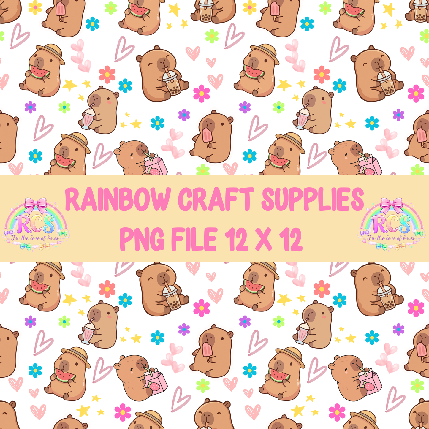 Capybara seamless pattern