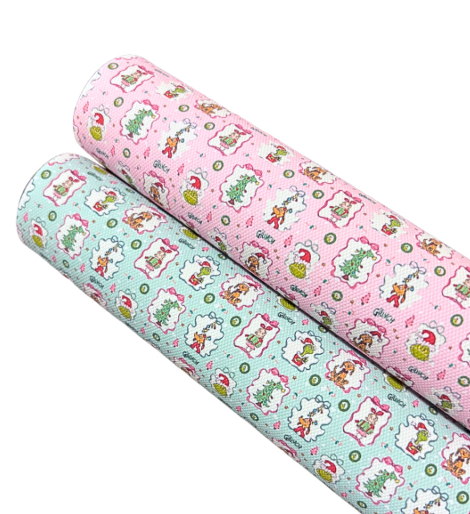 A4 Grinch two piece canvas fabric set