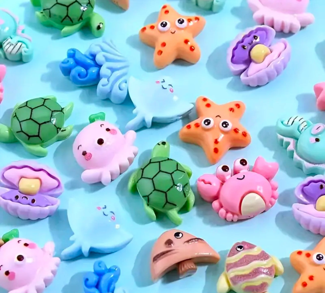 Mixed sealife Resin Flatback x 5