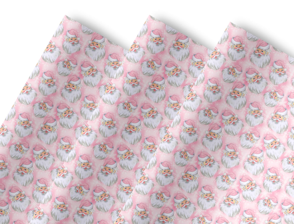 Sparkle Santa in house printed leatherette fabric A4