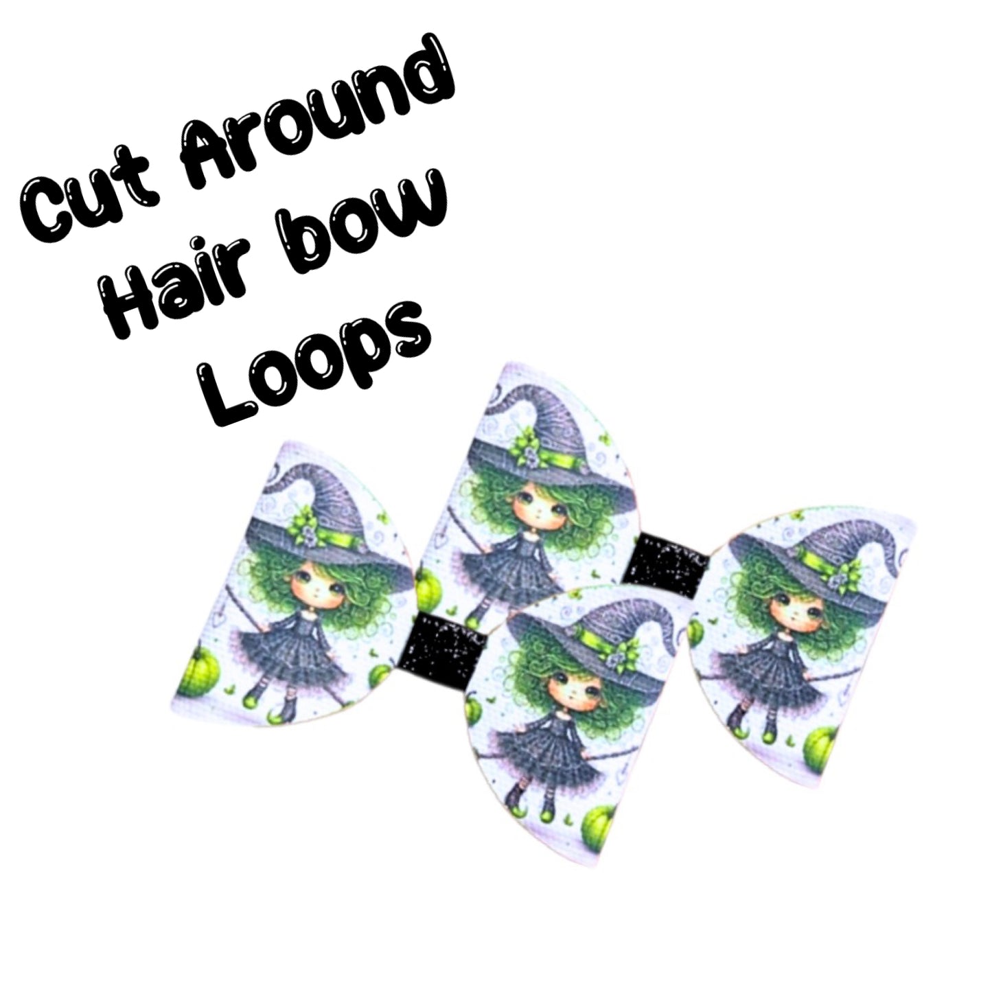 Halloween pre printed canvas bow loops x 7