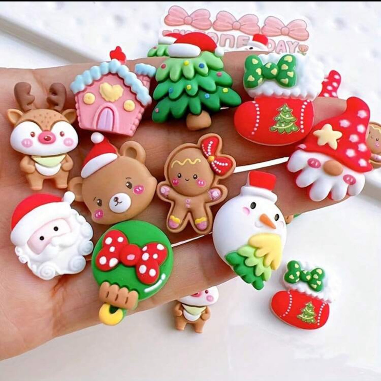 6 x Mixed Christmas 3D embellishments