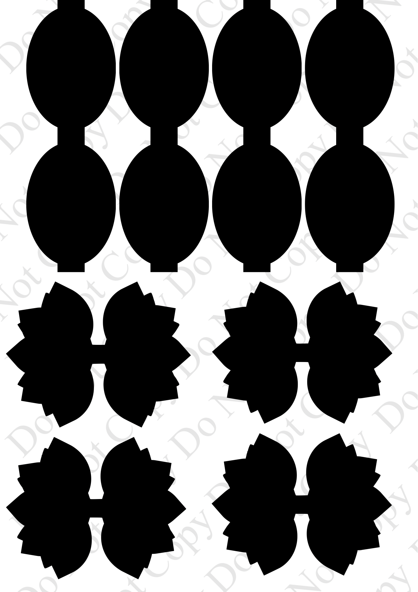 4 Pudsey inspired themed Cut around hairbow bow loops and Stacked tails 3.5
