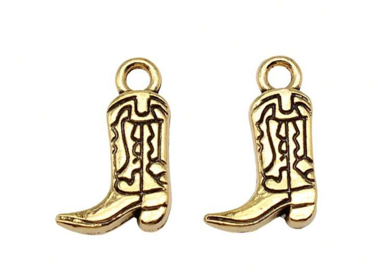 Swifty cowgirl cowboy boot gold coloured charms