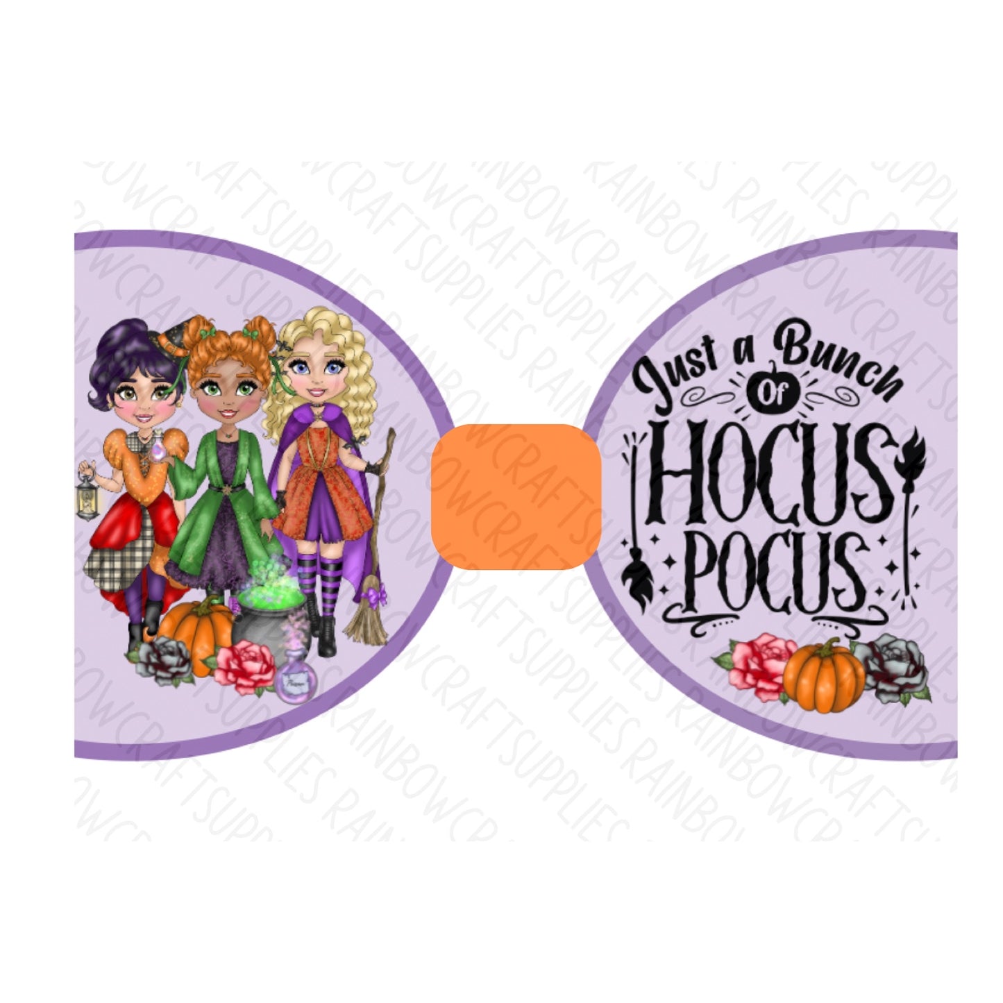 Hocus Pocus Halloween pre printed canvas bow loops x 7