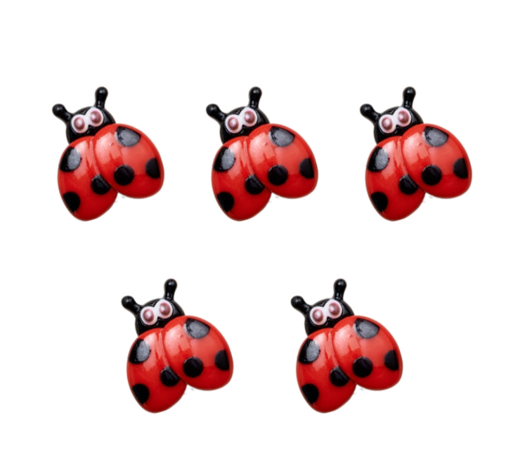 Ladybird flatback embellishments x 4