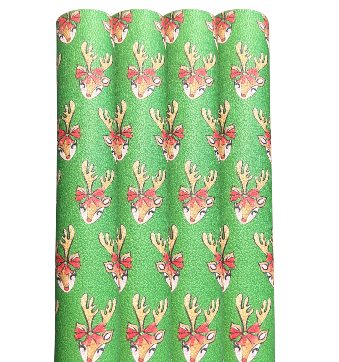 Little miss areindeer patterned leatherette fabric A4