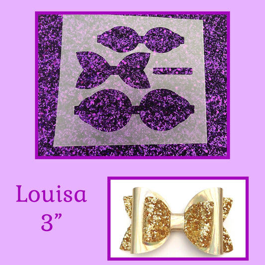 3” Louisa shaped plastic Hair bow stencil