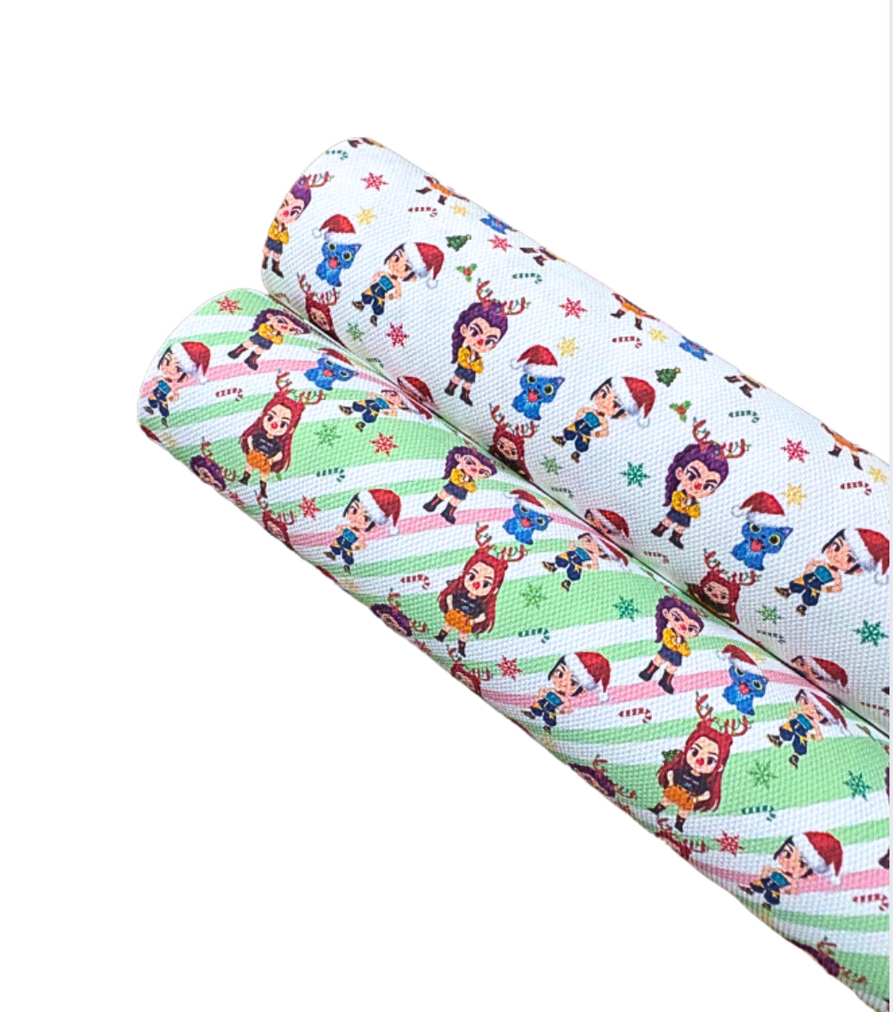 A4 K pop two piece canvas fabric set