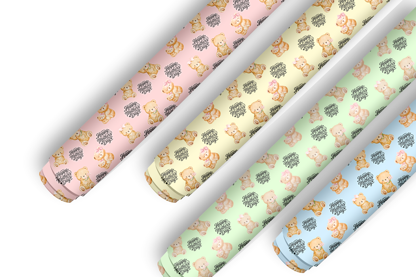 4 x Happy Mother’s Day printed canvas fabric A4