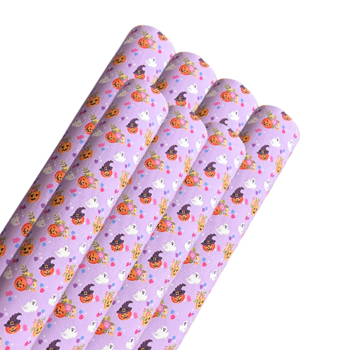 Pumpkin printed premium canvas fabric fabric
