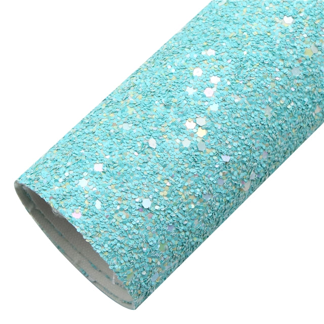 Pastel Turquoise dream chunky glitter fabric
