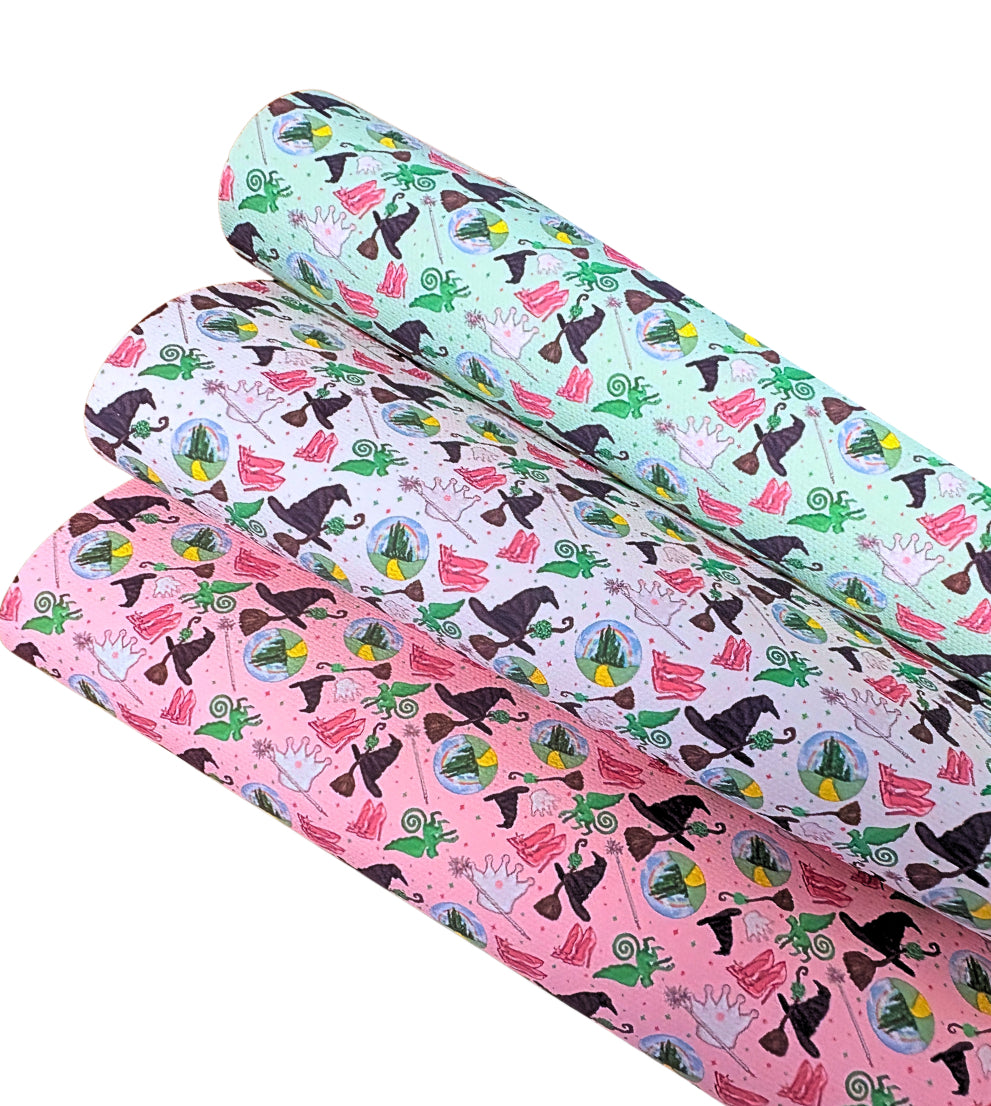 3 x Good witch wicked witch printed canvas fabric A4