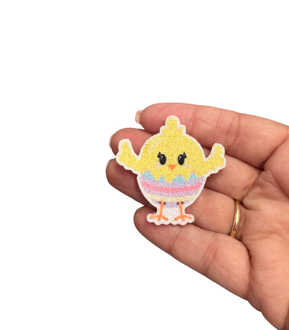 Velvet easter Chick felt back appliqué embellishments