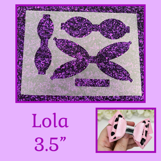 3.5” Lola shaped plastic Hair bow stencil