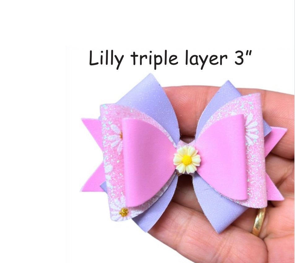 3" Lilly Triple layer plastic bow template