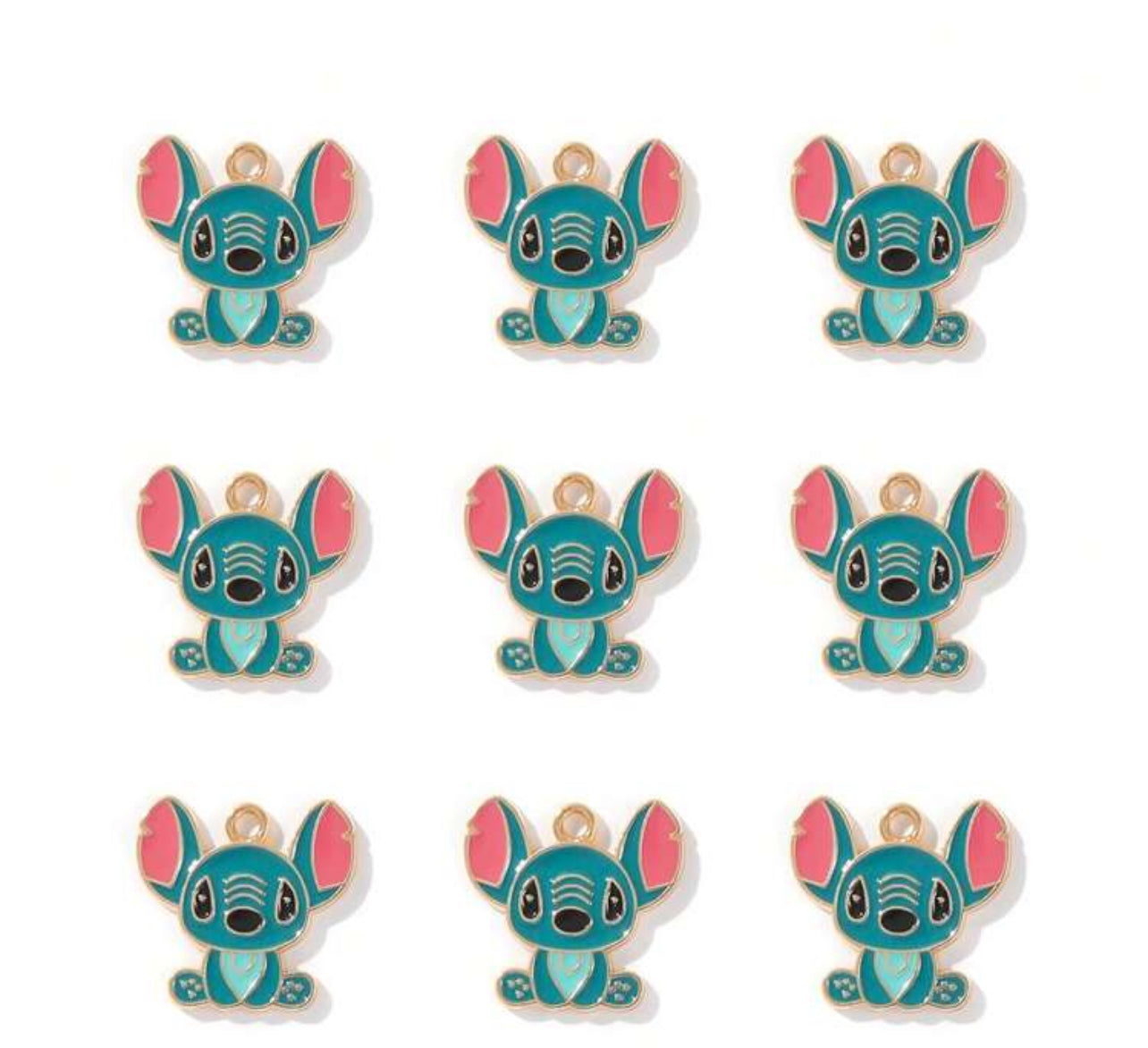 Blue alien animal enamel charms