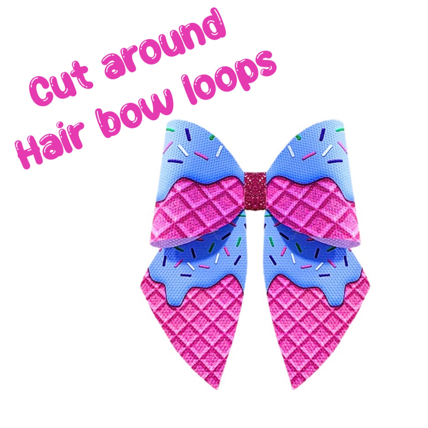4 piece ice cream leatherette bow loops and Sailor Tails 3.5”
