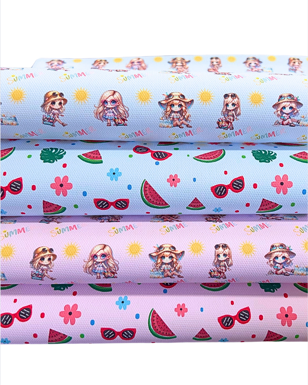 Holiday seaside themed 280gsm canvas fabric set A4