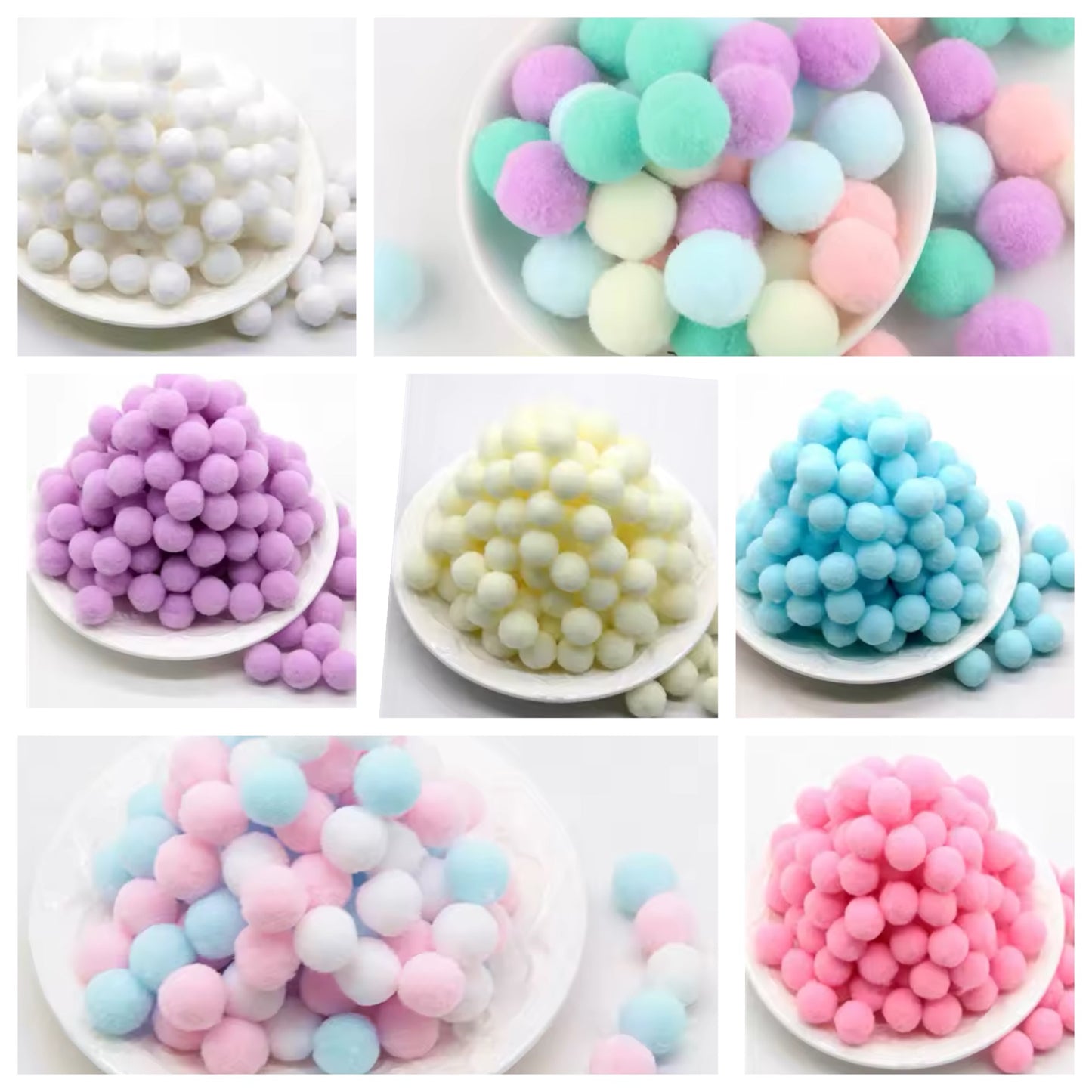 Cute soft cottontail Pom poms 20 mm x10