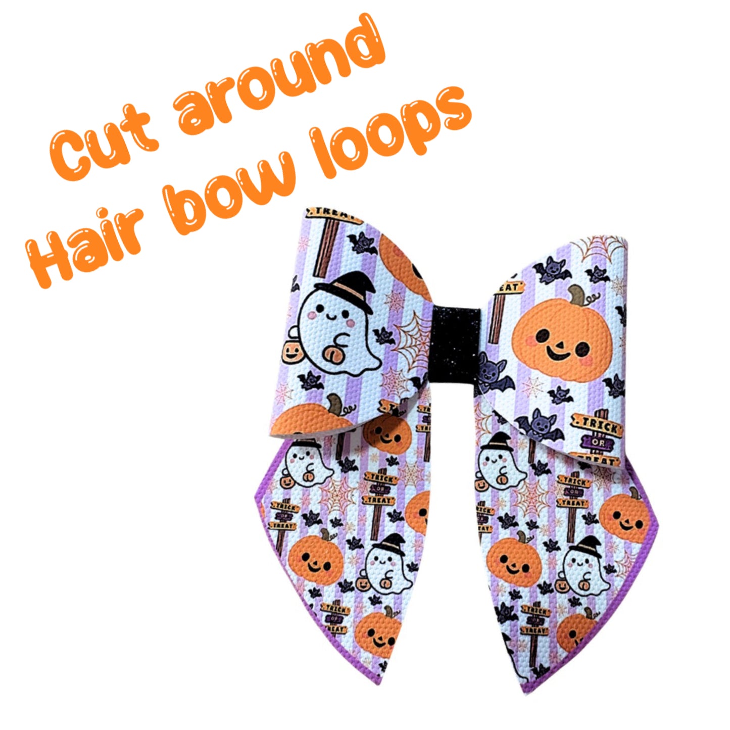 4 x printed in house Leatherette sailor Hairbows loops and tails 3.5” Cute Kawaii Halloween