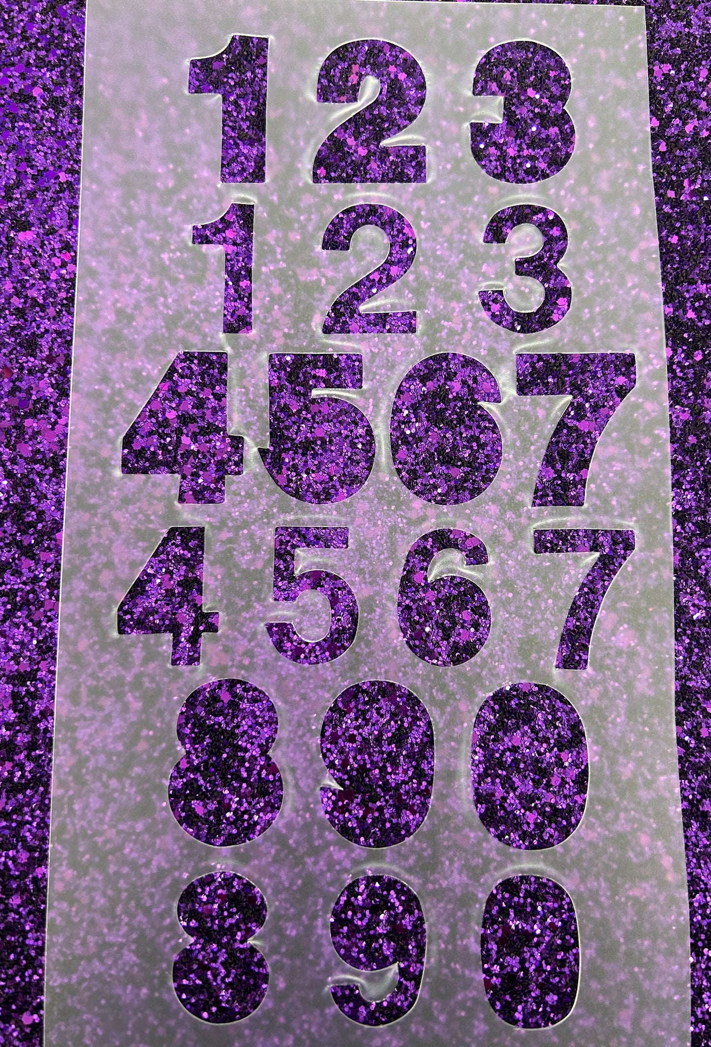 Shadow Number outline only plastic stencil