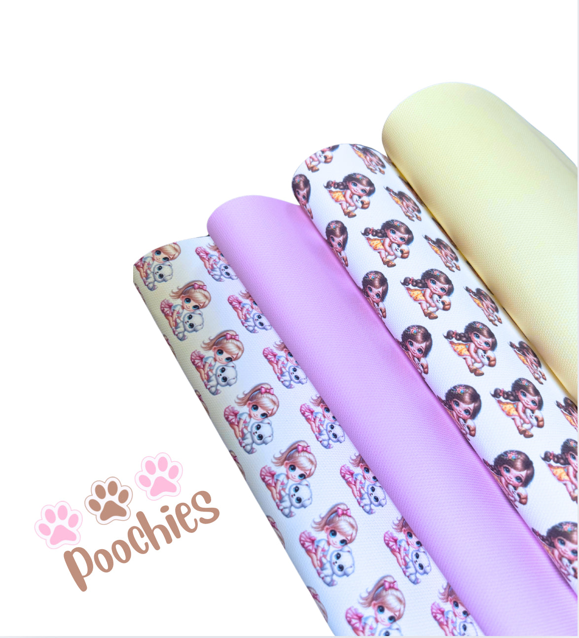 Fiver Friday 4 Piece Poochie Pet design themed fabric set