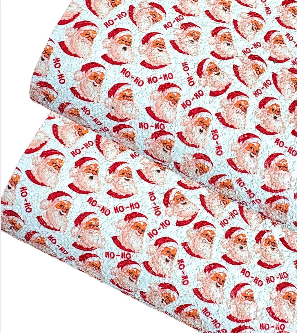 Ho ho Santa Chunky glitter fabric A4