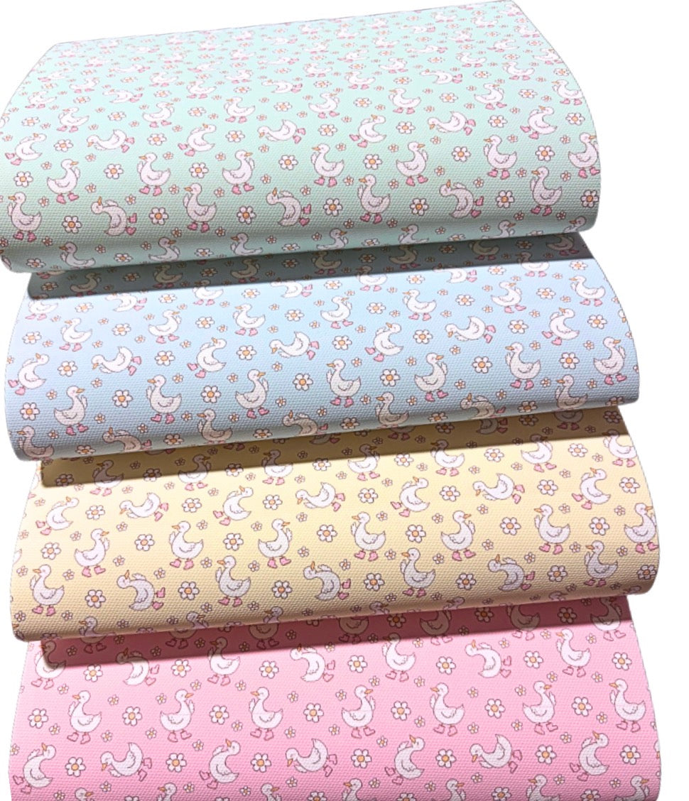 In house leatherette printed fabric A4 pastel Silly goose (4 colour choices)
