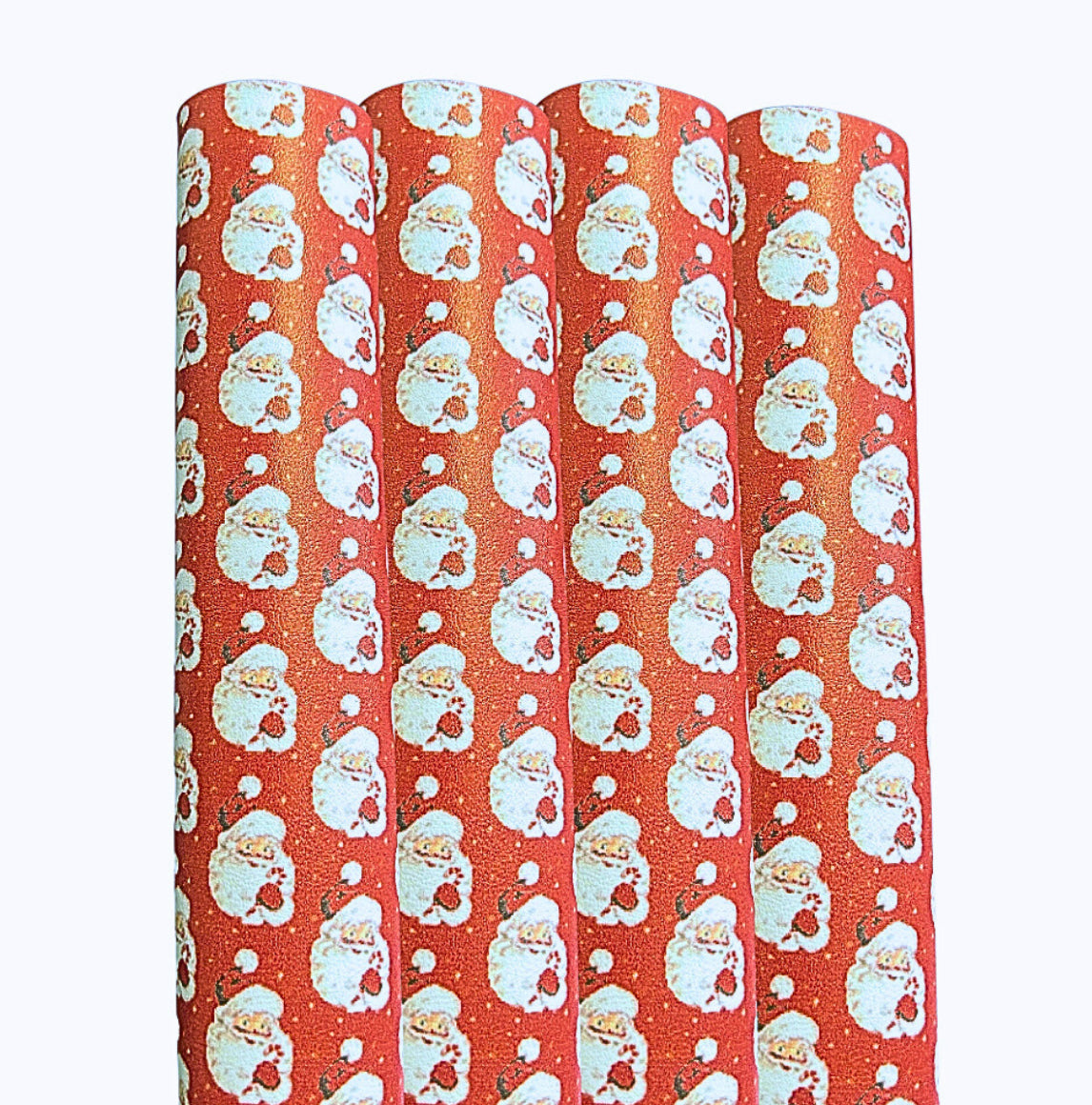 Christmas Hi Santa Red patterned leatherette fabric A4