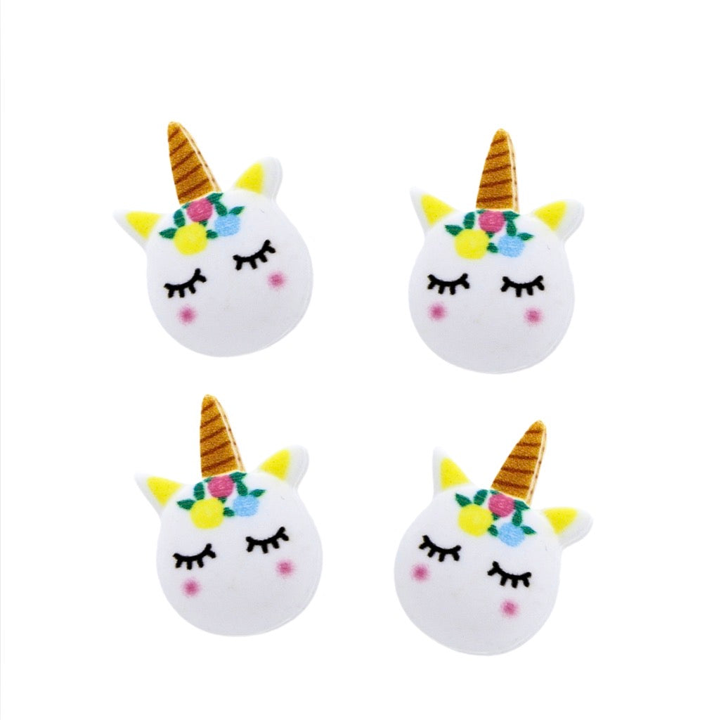 Unicorn resin Flatback Embellishments x 5