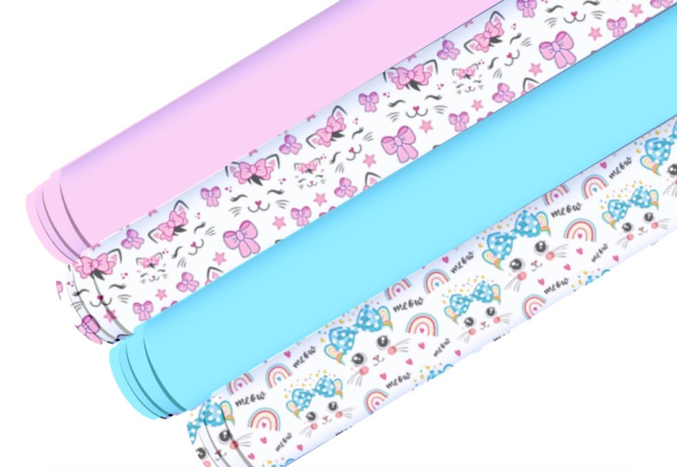 4 x Kitty Cat printed canvas fabric A4