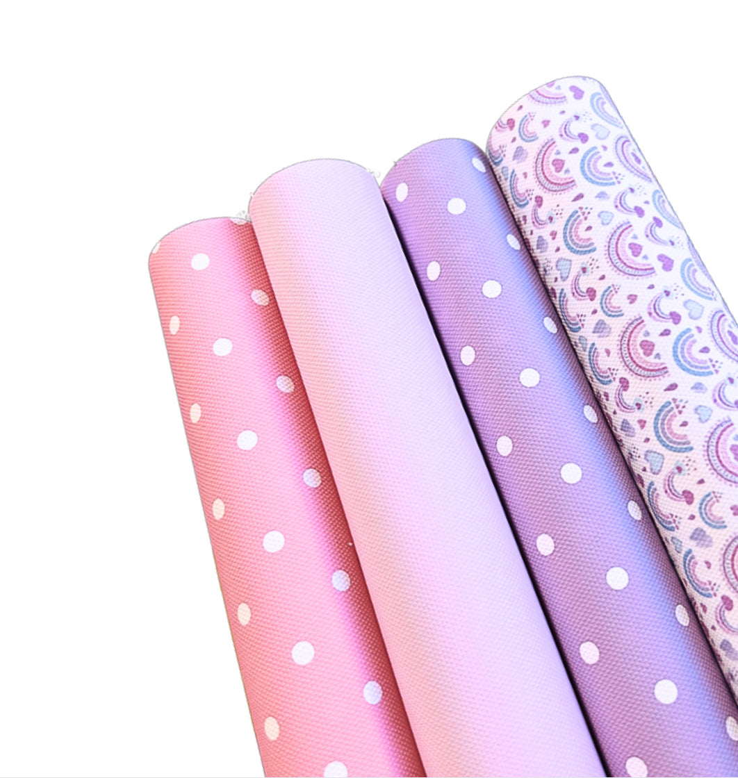 4 Piece Rainbow themed Canvas fabric set A4