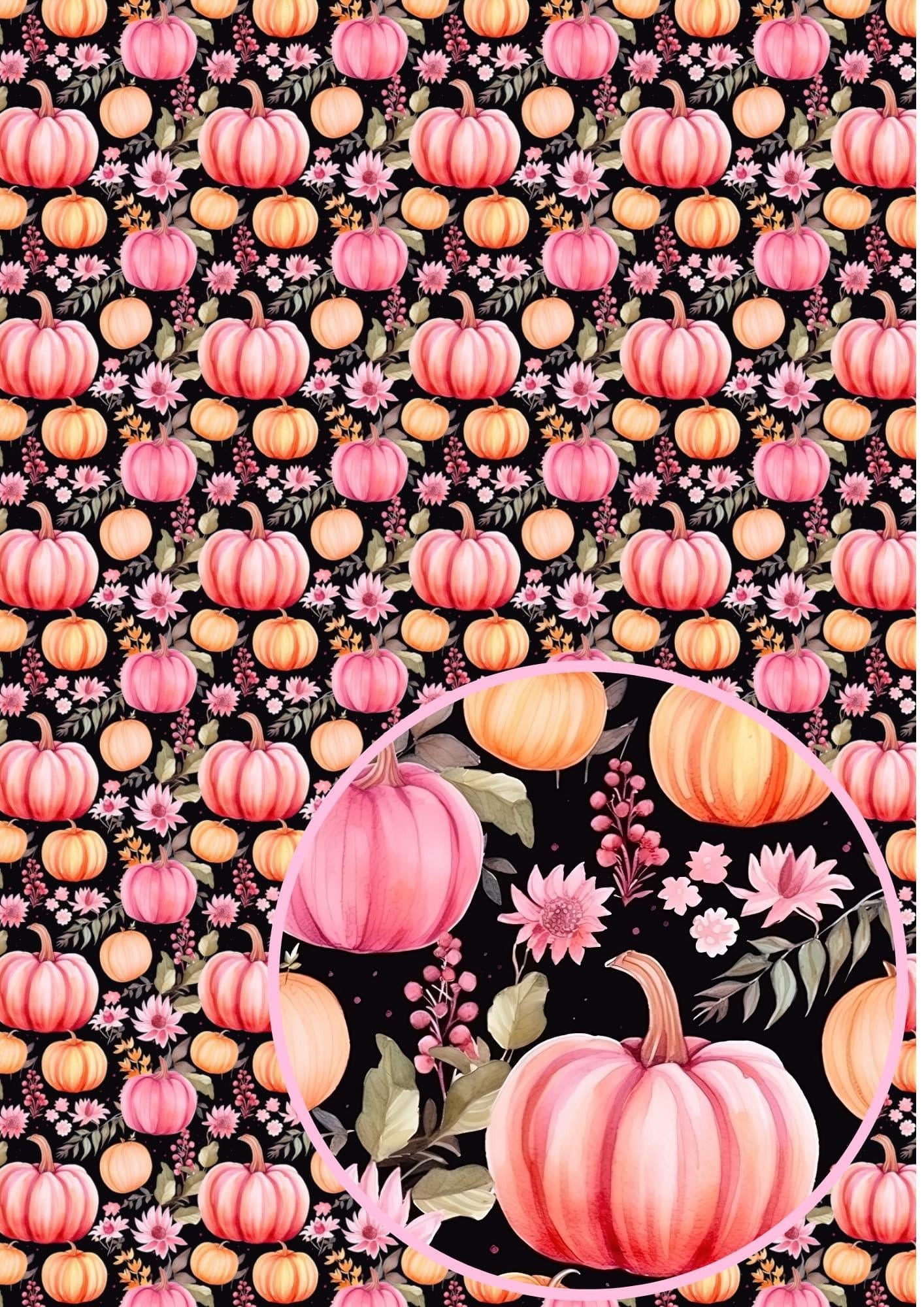 Pumpkin theme printed premium canvas fabric fabric A4